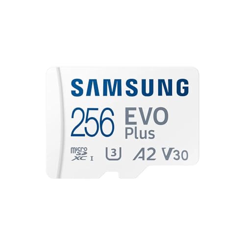 Carte MEMOIRE SAMSUNG 256G Micro SD Evo Plus 2024 avec Adaptateur SD Classe 10 Lecture 160 Mo/s Ecriture 160 Mo/s MB-MC256SA/EU