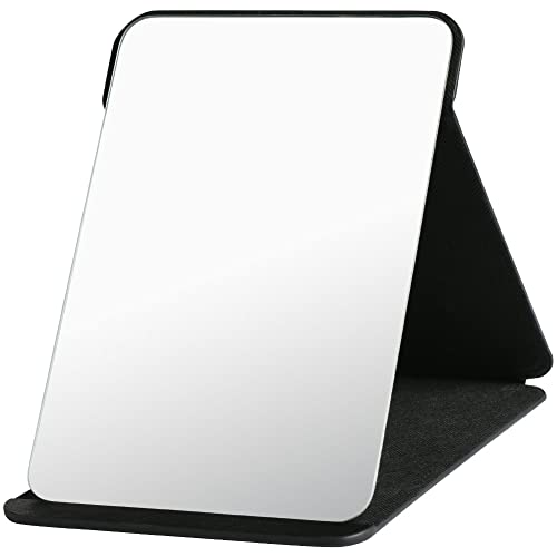 OSDUE Miroir de Maquillage, Portable Table Miroir Pliable Super HD Multi Angle Pliant en Cuir PU Facile à Transporter Miroirs de Voyage Ultra Fin et Durable Pliable, 25.5x18cm