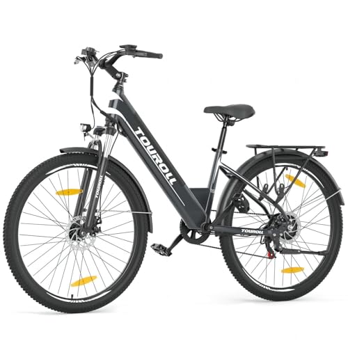 Touroll J1/J1 St Vélo Électrique, 27.5" vélo électrique Adulte, Vélo de Trekking avec Moteur 250 W, Batterie 15.6AH, Autonomie 100 km, E-Bike, vélo électrique Urbain (J1-St)…