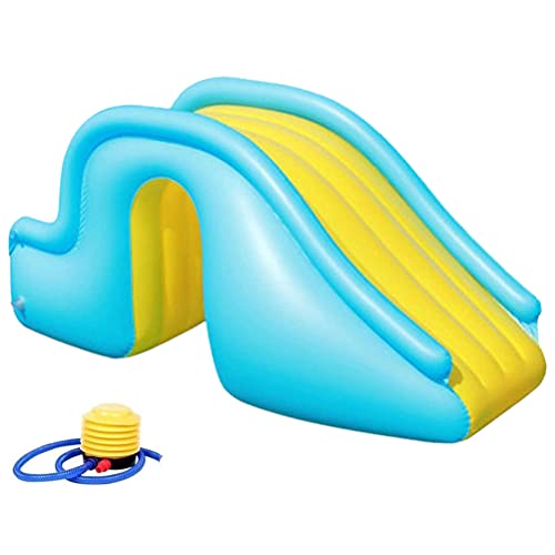 Toboggan Gonflable Piscine Toboggan été Amusant Jeu de l'eau Jouet pour Les Enfants en Plein Air Utilisation Intérieure Bleu PVC Matériel 158x79x62cm (Ciel Bleu)