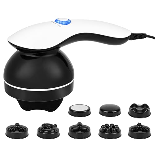 Gaethra Masseur électrique, 8 interchangeables Appareil de Massage Anti Cellulite, Masseur Cellulite portables et polyvalents, pour Epaules, L'abdomen, Cou, Cuisses, Masser les Muscles Détendre Corps