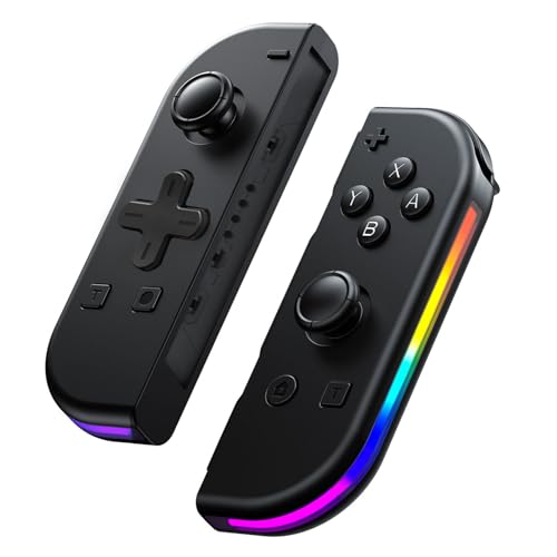 Trosvan Manette pour Switch, Manette Sans Fil avec LED/Double Vibration/Wake-Up/Axe gyroscopique/capture d'écran
