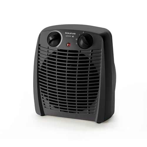Taurus – Radiateur soufflant New Gobi,2000W,2 niveaux de chaleur,Fonction ventilateur,Thermostat réglable,Protection thermique,Voyant lumineux,Poignée de transport,Noir