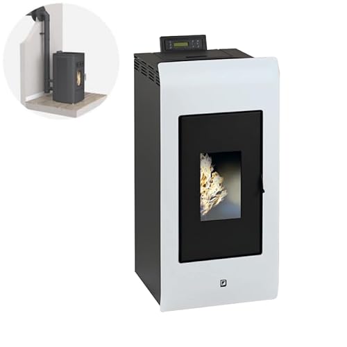 INTERSTOVES - Pack INTERSTOVES Poêle à granulés ZARA 9 Etanche + Kit Conduit Ventouse (sortie façade) - Blanc