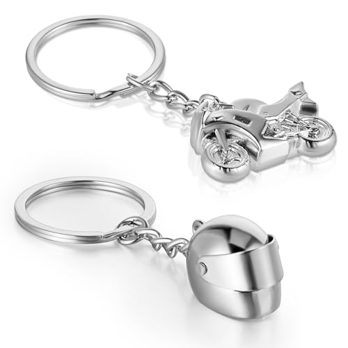 GEEHUA Porte clés de moto et de casque de moto, pendentif de porte-clés de voiture en métal, idée cadeau de motard, pendentif de porte-clés de cadeau de motard, cadeaux de vacances