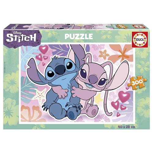 Educa - Puzzle de 300 pièces Pur Enfants | Stitch Disney. Mesure: 40 x 28 cm. Recommandé de 6 Ans (19964)