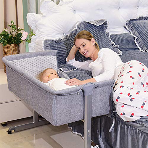 THINFAR Berceau Cododo avec Matelas et Moustiquaire 2 in 1 Lit Bébé Cododo pour Les Bébés de 0 à 36 Mois Pliable 2 en 1 Berceau bébé Mobile Lit d'Appoint (96 * 57 * 77cm)