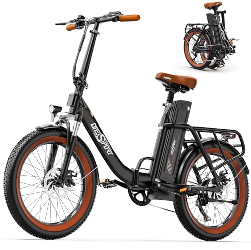 ONESPORT OT16-2 Klapprad E-Bike, E Bike 20 Zoll mit 250W Motor und 48V 17Ah Abnehmbaren Akku, Geschwindigkeit 25km/h, LCD-Display & APP Bluetooth Connect (Schwarzbraun)