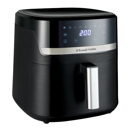 Russell Hobbs Air Fryer Rapid Air XXL 8,3L [Design compact, 9 programmes ] Friteuse sans huile (Tactile, cuit, grille, rôtit et plus, max 200℃, arrêt auto, lave-vaisselle, 1800W) Satisfry 27632-56