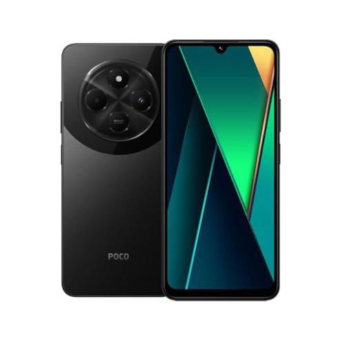 Xiaomi poco c75-6 + 128gb Smartphone 6,88 Pouces 120Hz HD + écran medialek Helio g81 Triple caméra 50mp + 2mp，5000mah，Noir