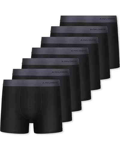 FM London Lot de 7 Boxers, Boxer pour Homme, Caleçon pour Homme sans Étiquette, Riche en Coton, Respirant, Doux et Extensible