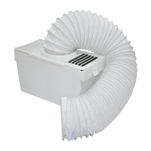 Perel Boîte de condensation universelle, pour sèche-linge à évacuation, avec tuyau de 1.5 m et 2 colliers de serrage, blanc