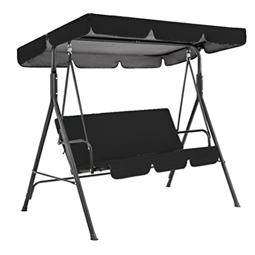 Balancelle de jardin avec auvent réglable et coussin amovible - Noir - 190 x 132 x 15 cm