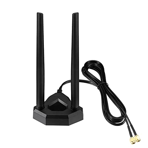 Eightwood Antenne WLAN 2,4 GHz 5 GHz 5,8 GHz Double Bande RP-SMA Routeur PC Antenne Antenne Omni WiFi avec câble Extension 2M pour routeur Netgear Carte PCI PCIE Carte WLAN Carte mère PC Bluetooth V