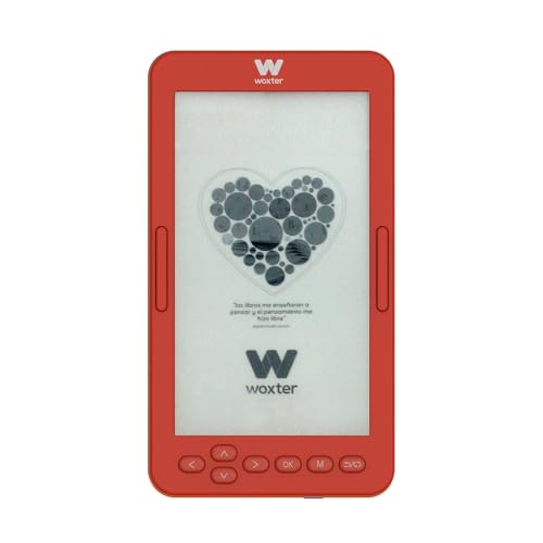 Woxter E-Book Scriba 195 S - Lecteur en Composition Rouge de Livres électroniques de 4.7 Pouces (960x540, écran Blanc perlé E-Ink, EPUB, PDF) 4 Go, Conserver Plus de 2000 Livres, Couleur Rouge