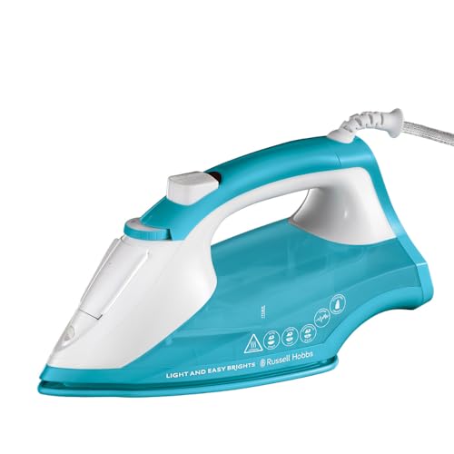 Russell Hobbs Fer à repasser vapeur [2400W, Effet pressing 115g +vapeur verticale 35g] Facile, Léger, Puissant (Semelle en céramique adoucissante, réservoir 240ml, anticalcaire +anti-goutte) 26482-56