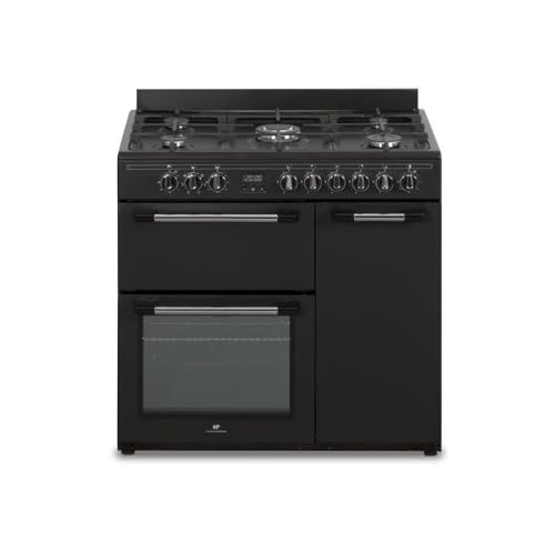 Cuisiniere piano gaz 3 fours électriques CONTINENTAL EDISON CECP903FB - 5 feux - Noir - Largeur 90 cm