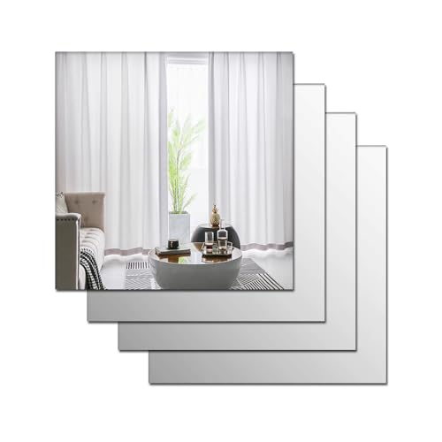 MCLEULLA Lot de 4 miroirs muraux en acrylique incassables à coller sur toute la longueur du corps pour maquillage, salle de sport, couloir