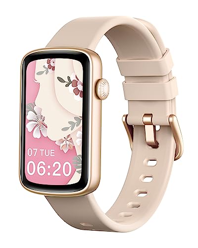 Shang Wing Bracelet Connecté Femme Montre Connectée avec Podometre Cardiofrequencemetre SpO2 Suivi de Cycle Suivi Sommeil Fond d écran Personnalisé 24 Modes Sportifs Notification Waterproof Rose