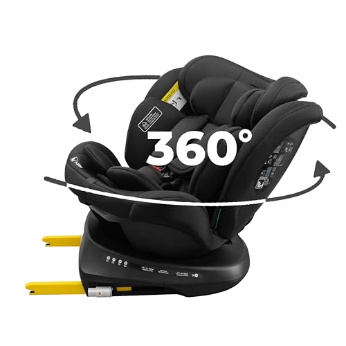 Siège Auto Bébé 0 à 36kg Isofix - Siege Auto pivotant 360° 40-150cm i-Size - 9 Positions d'Appui-tête, 5 Positions d'Inclinaison, Harnais à 5 points