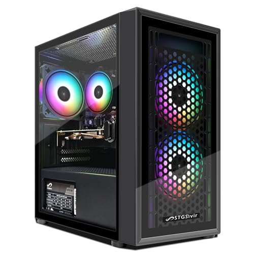 STGsivir,PC Gamer Fixe, Ordinateur Gaming,Radeon R9 370 4Go GDDR5, Core i5 3.7GHz-16Go RAM, 512Go SSD, 600M WiFi, BT 5,0, RGB Fanx3, W10H64