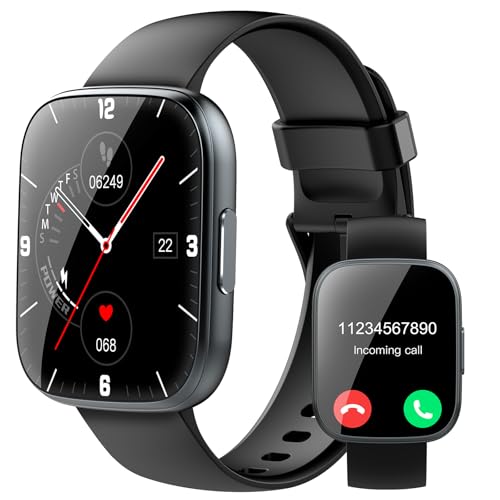 Montre Connectée Homme Femme, 1.95" Smartwatch avec Appel Bluetooth, 100+ Modes Sportifs, Montre Intelligente avec Podometre/Sommeil/Cardiofrequencemetre, Etanche IP68 Montre Sport pour Android iOS