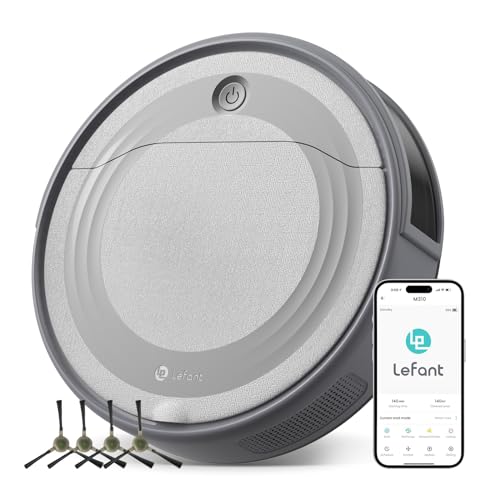 Lefant Robot aspirateur M310, 4500 Pa avec Navigation précise à Distance, 150 Min, Filtre HEPA, aspirateur Robot Wi-FI, idéal pour Les Poils d'animaux, Les Tapis, Les sols durs
