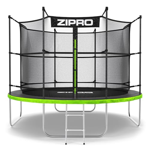 ZIPRO JumpPro in Trampoline Extérieur, Trampoline de Jardin Enfants, Filet Intérieur, Résistant, Protection UV, Montage Facile, Charge 100-150 kg, Ø 183/252/312/374/435/496 cm