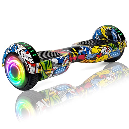 Hoverboard 6.5 Pouces Overboard, Hover Board Gyropode Tout-Terrain, Bluetooth et LED Auto-équilibré électrique Auto-équilibrage pour Enfant et Adult