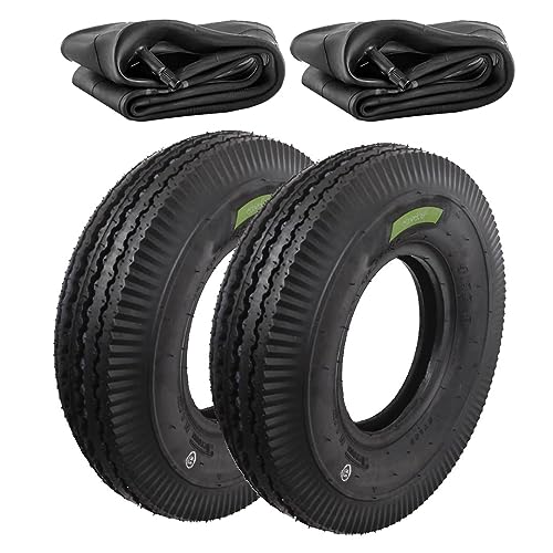 ECOVELO 2 pneus 4.00-8 + chambres pneumatiques renforcées 6 PR pour roues chariot annexe remorque bateau SY S040