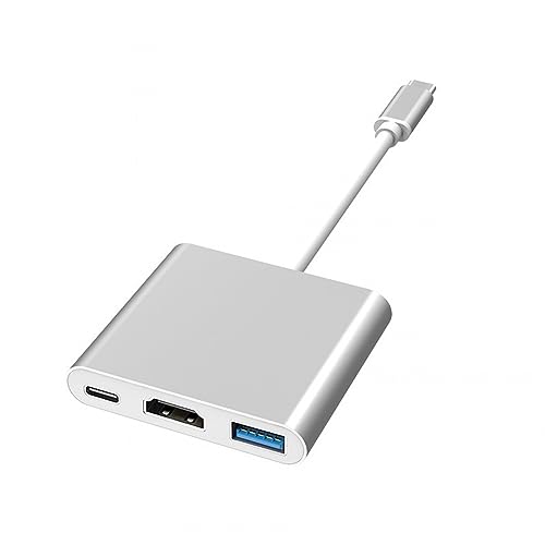 JZK Adaptateur multiport USB C avec sortie HDMI 4K, USB 3.0 et port de charge USB C - Compatible avec MacBook Pro, Google Chromebook pour HP pour Samsung S9+, convertisseur numérique portable