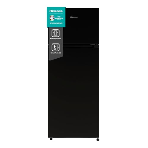 Hisense MTM55205BE – Réfrigérateur à Double Porte, Modèle 2022, 206 L, Noir, 143,4 x 54,2 x 55 cm