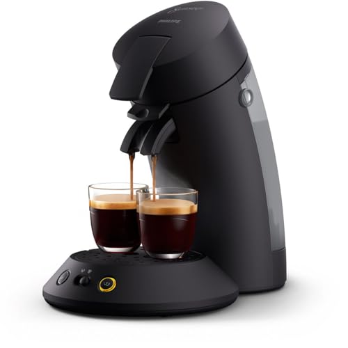 Philips SENSEO Original Plus Machine à café à dosettes, Crema Plus, Sélecteur d'intensité Technologie Booster d'arômes, Produit vert, Noir intense (CSA210/61)