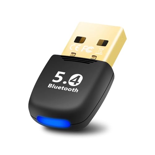 Clé Bluetooth pour PC, Adaptateur Bluetooth 5.4 USB Low Latency, Plug & Play, Récepteur Bluetooth avec Windows 11/10/8.1/7 pour PC fixe/ordinateur portable