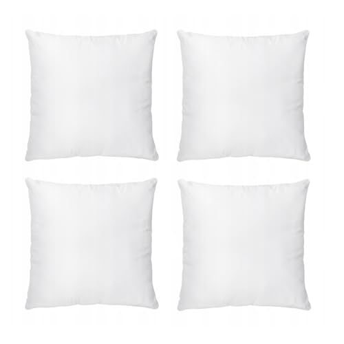 HOMLA Toby Lot de 4 Coussins 45 x 45 cm, Rembourrage en Polyester Doux, Blancs, décoratifs, faciles d'entretien