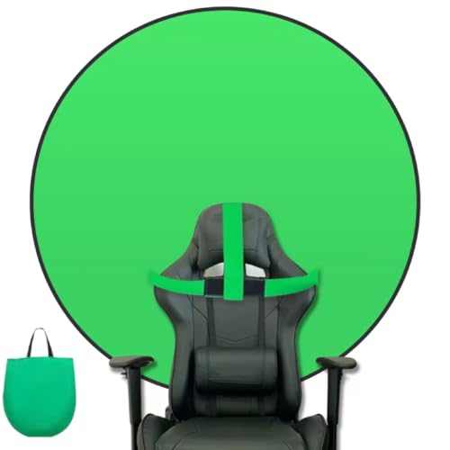 Yiarsky Toile de fond verte avec support, pliable, 142 cm, pop-up avec sac de rangement, portable pour la photographie, les jeux en direct et le streaming