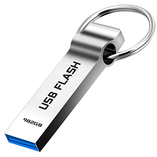 Ziemiaf Cle USB 982 GO Grande Capacité Clé USB 3.0 Imperméable Clef USB Métal Mémoire Stick utilisé dans Les Ordinateurs/Les Portables/Les Téléviseurs