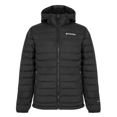 Columbia Powder Lite II, Veste à Capuche pour Homme, Noir, L