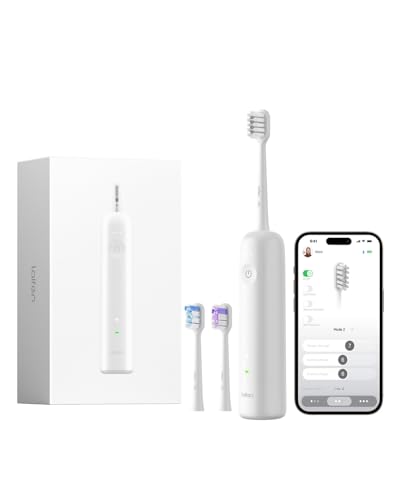 Laifen Wave Brosse À Dents Électrique Sonique Technologie Pionnière 60° Oscillation Vibration Autonomie de 45 Jours avec 3 Têtes de Brosse Étanchéité IPX7 Acceptée par l’ADA pour Voyages ABS (Blanc)