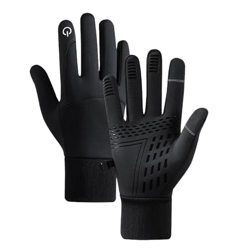 Yuqilin Gants Tactiles, Universel Gant Moto Hiver, ImperméAble Gant Velo, Antidérapant Gant Thermique, Gants et Moufles Homme, pour en Cours D'exécution éQuitation des Sports (Noir/XL)
