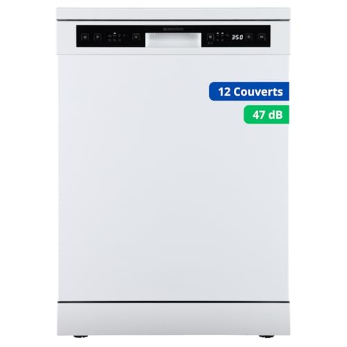 GEDTECH GLV1247SLN - Lave-vaisselle posable - 12 couverts - 47 dB - Départ différé (Blanc)