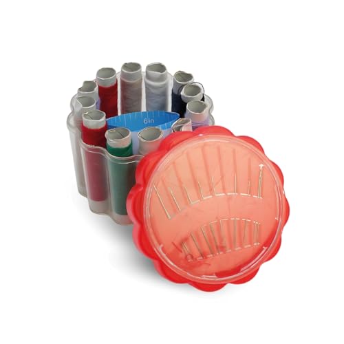 PARENCE.- Ensemble de Couture Pratique - 12 Tubes de fil, 10 Aiguilles et Outil de Mesure - Idéal pour la Couture à la Main, les Réparations et les Projets DIY