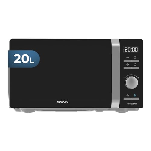 Cecotec Micro-ondes Proclean 5010 Inverter. Micro-onde avec technologie onduleur, 700W, 5 niveaux, 19L, plateau tournant 245mm, 8 programmes préconfigurés, minuterie 30 min et affichage LED.