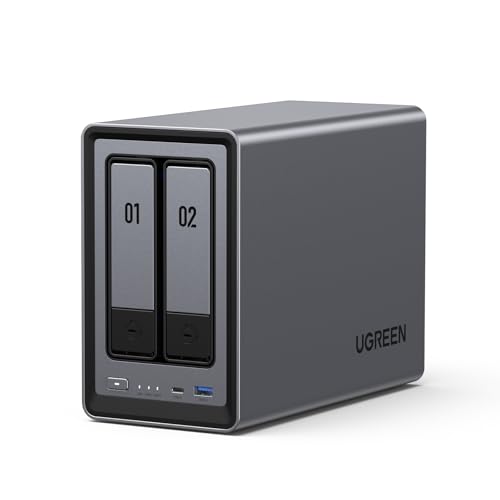 UGREEN NASync DXP2800, NAS de Bureau 2 Baies, processeur Intel N100 quadricœur, 8 Go de RAM DDR5, 2,5 GbE, 2 emplacements M.2 NVMe, HDMI 4K, Stockage en réseau (sans Disque)