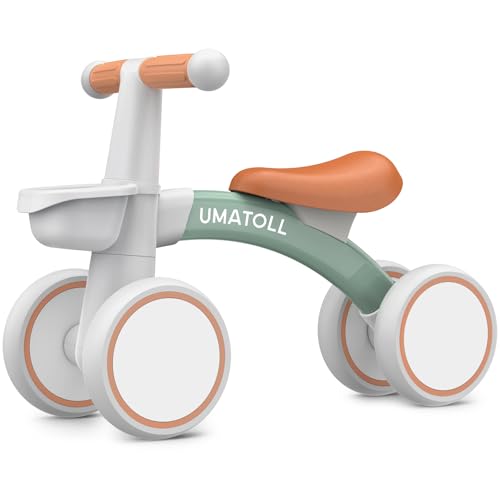 Umatoll Draisienne Bebe 1 an, Jouet Enfant pour 12-24 Mois, Vélo avec Panier pour Garçons et Filles, Premier Cadeau Anniversaire Noel(Vert)