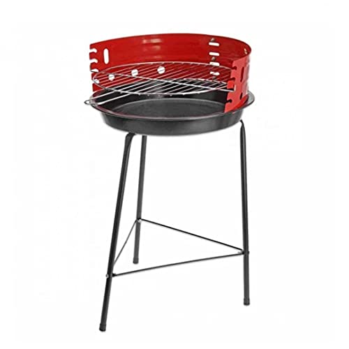 Bakaji Barbecue à charbon charbon barbecue en métal avec paravent grille ronde diamètre 33 cm
