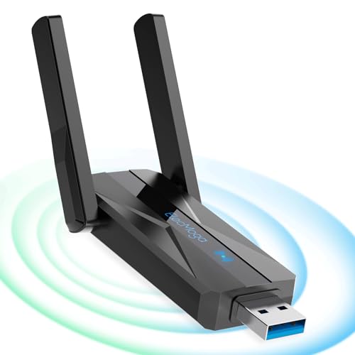 ElecMoga Clé WiFi Puissante AC1300 Mbps, USB 3.0 WiFi USB 5dBi 2.4GHz/5GHz Double Bande Antenne WiFi, Adaptateur WiFi pour PC/Laptop/Desktop/Tablet, Compatible avec Windows 11/10/8/7/XP, Mac OS X