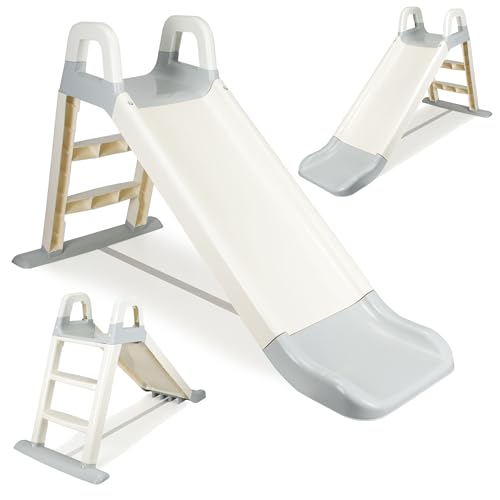 COIL Toboggan Extérieur Aire De Jeux pour Jardin Toboggan Enfant Extérieur - Toboggan Intérieur, Toboggan De Jardin Enfant Toboggan - Toboggan Autonome, Toboggan (crème/Gris)