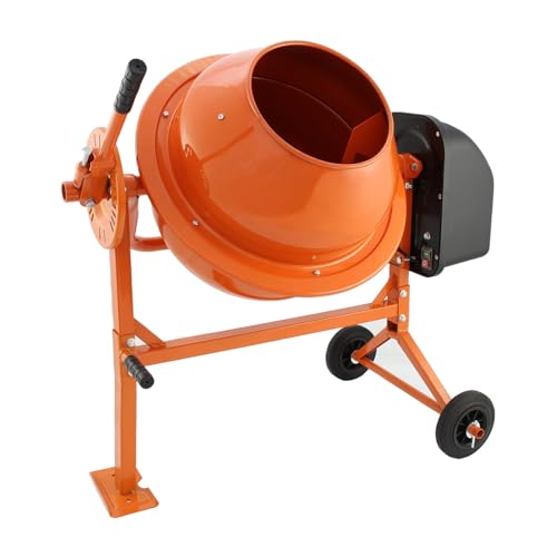 Bétonnière électrique 70L T-Mech 250W 240V – Mélangeur Idéal pour béton, mortier, ciment – Mélange rapide DIY – Tambour 360º, portable avec roues – Bricolage Rénovation, Travaux Maison