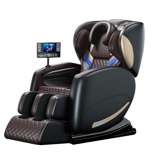 XUEBMA Fauteuil De Massage Intelligent Zéro Gravité,Plusieurs Programmes De Massage Chaise Longue Soft Home Améliorer La Qualité De Vie avec L'écran Tactile Loisirs Seniors(Bruin)